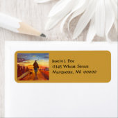 Man & Jachthond Wandelen @ Sunset Adresetiketten Etiket (Insitu)