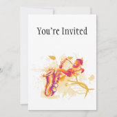 Man Jazzy Saxophone Waterverf Style Kaart (Voorkant)