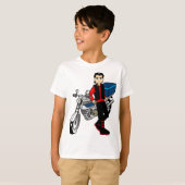 Man-jongen motorrijder t-shirt (Voorkant volledig)