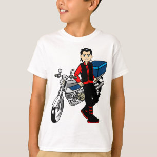 Man-jongen motorrijder t-shirt