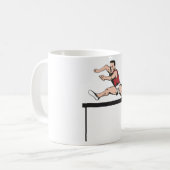 Man Jumping Hurdles Athletics Coffee Mok (Voorkant links)