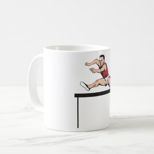 Man Jumping Hurdles Athletics Coffee Mok (Voorkant links)