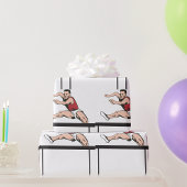 Man Jumping Hurdles Athletics Wrapping Paper Cadeaupapier