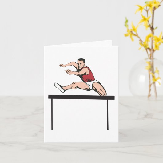 Man Jumping Hurdles Kaart (Gele Bloem)