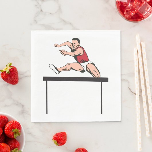 Man Jumping Hurdles Servet