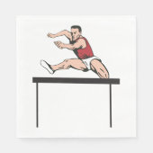 Man Jumping Hurdles Servet (Voorkant)