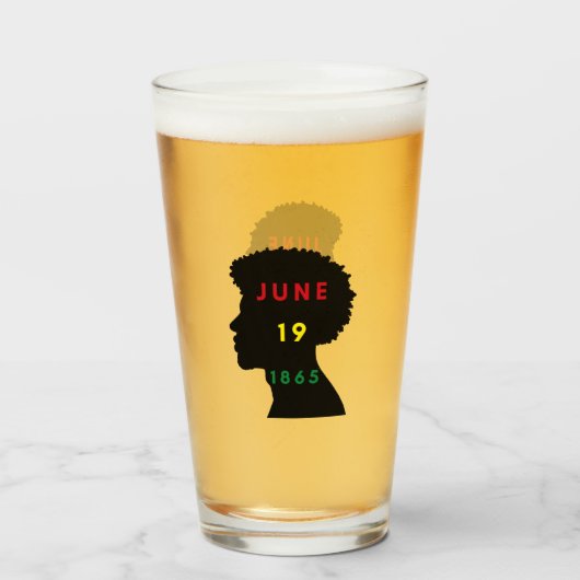 Man Juneteenth Glass Glas (Voorkant gevuld)