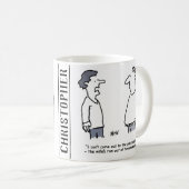 Man kan niet naar Pub gaan omdat vrouw geen geld h Koffiemok (Voorkant rechts)