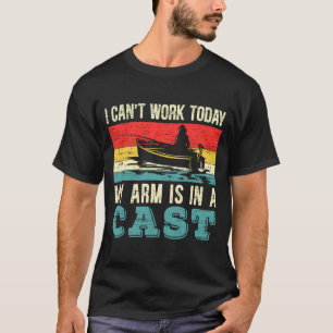 Man kan niet werken arm zit in gips komische visva t-shirt