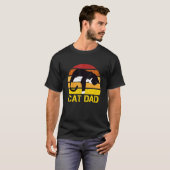 Man Kat Vader Voor Kat Vaderdag Viering T-shirt (Voorkant volledig)