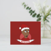 Man kerstcartoon glimlachen briefkaart (Staand voorkant)