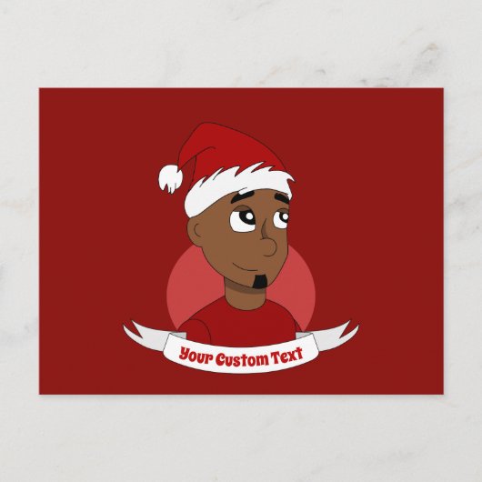 Man kerstcartoon glimlachen briefkaart (Voorkant)