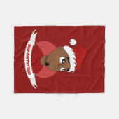 Man kerstcartoon glimlachen fleece deken (Voorkant (Horizontaal))