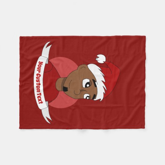 Man kerstcartoon glimlachen fleece deken (Voorkant (Horizontaal))