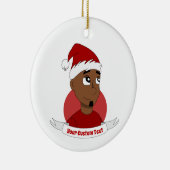 Man kerstcartoon glimlachen keramisch ornament (Rechts)