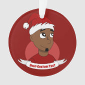 Man kerstcartoon glimlachen ornament (voorkant)