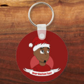 Man kerstcartoon glimlachen sleutelhanger (Voorkant)