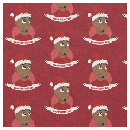 Man kerstcartoon glimlachen stof (Close Up)