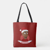 Man kerstcartoon glimlachen tote bag (Achterkant)