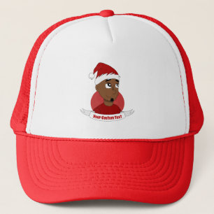 Man kerstcartoon glimlachen trucker pet