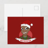Man kerstcartoon lachen briefkaart (Voorkant / Achterkant)