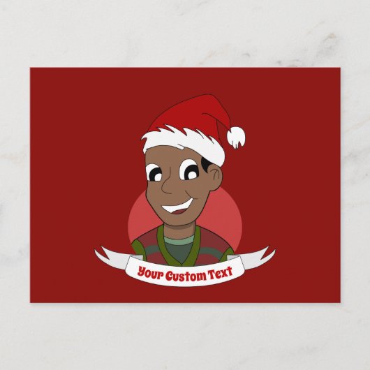 Man kerstcartoon lachen briefkaart (Voorkant)