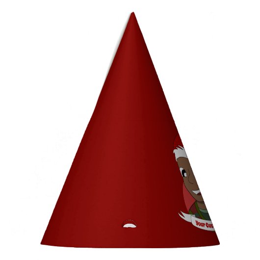 Man kerstcartoon lachen feesthoedjes (Links)