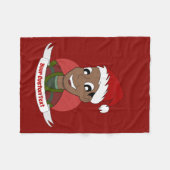 Man kerstcartoon lachen fleece deken (Voorkant (Horizontaal))