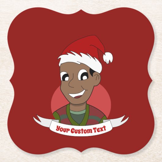 Man kerstcartoon lachen kartonnen onderzetters (Voorkant)