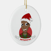 Man kerstcartoon lachen keramisch ornament (Rechts)