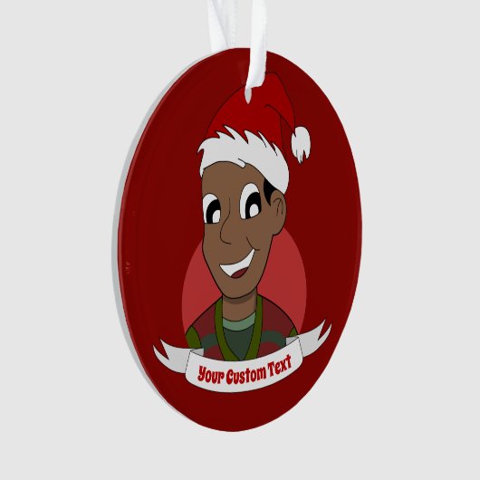 Man kerstcartoon lachen ornament (voorkant)
