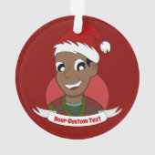 Man kerstcartoon lachen ornament (achterkant)
