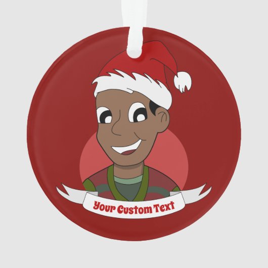 Man kerstcartoon lachen ornament (achterkant)