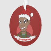 Man kerstcartoon lachen ornament (voorkant)