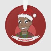 Man kerstcartoon lachen ornament (voorkant)