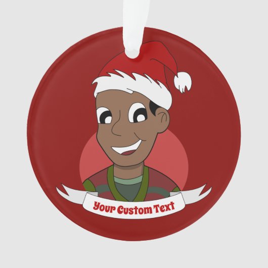 Man kerstcartoon lachen ornament (voorkant)