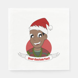 Man kerstcartoon lachen servet