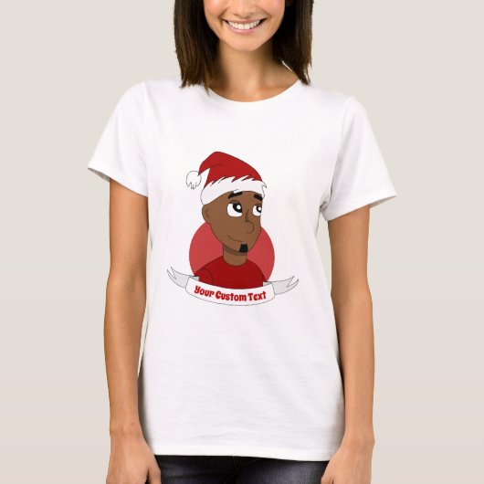 Man kerstcartoon lachen t-shirt (Voorkant)