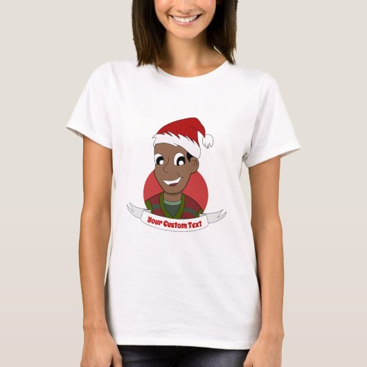 Man kerstcartoon lachen t-shirt (Voorkant)