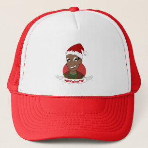 Man kerstcartoon lachen trucker pet