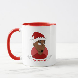 Man kerstcartoon Mok glimlachen