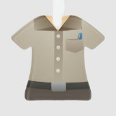 Man kerstfeestdag voor speciale pakketbezorging ornament (voorkant)