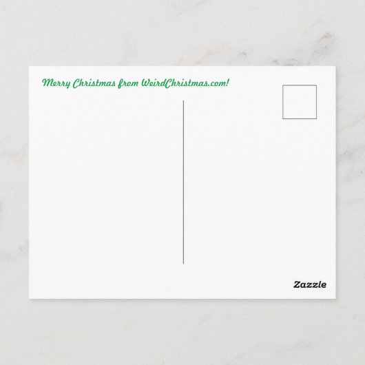 Man kerstkaart in auto briefkaart (Achterkant)