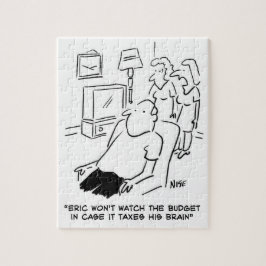 Man kijkt niet naar het budget op tv legpuzzel
