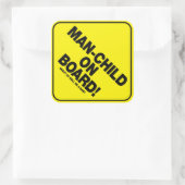 Man-kind aan boord! Sticker voertuigwaarschuwing (Tas)