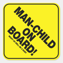 Man-kind aan boord! Sticker voertuigwaarschuwing