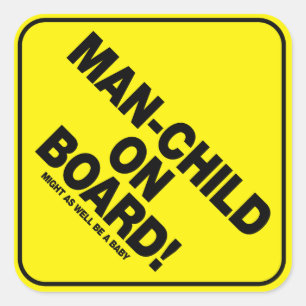 Man-kind aan boord! Waarschuwingssticker voor voer Vierkante Sticker