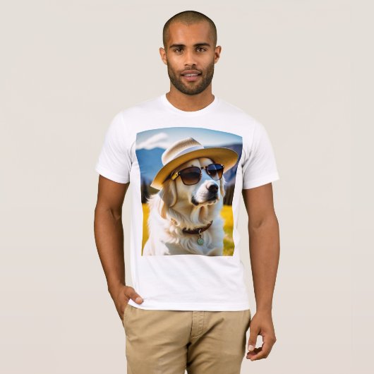 Man Kleding, schattig hond T-shirt (Voorkant volledig)