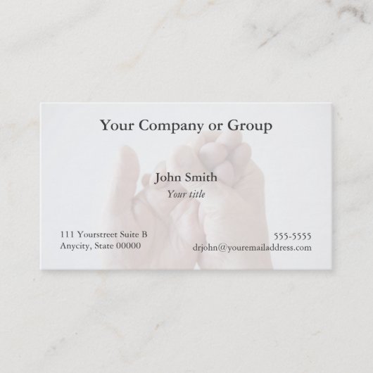 man knijpend zijn visitekaartje (Voorkant)