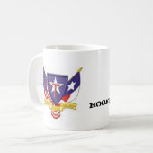 man koffie van het leger, TXSG vlaggen, HOOAH! Koffiemok (Voorkant links)